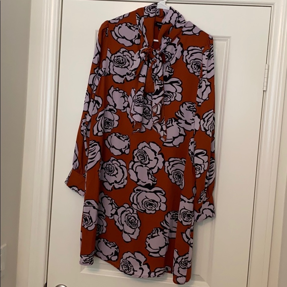 Burnt orange floral dress